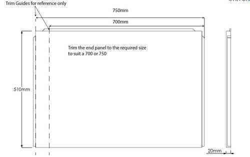 750mm End Bath Panel