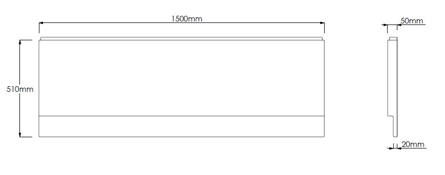 1500mm Front Bath Panel