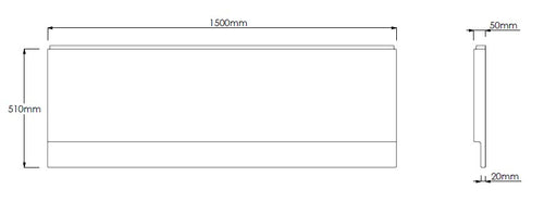 1500mm Front Bath Panel