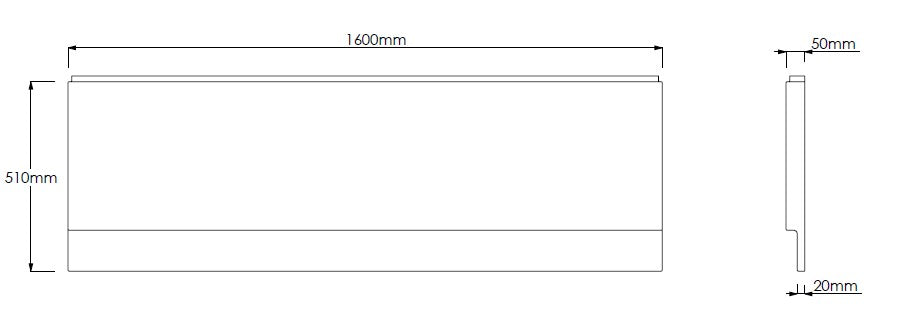 1600mm Front Bath Panel