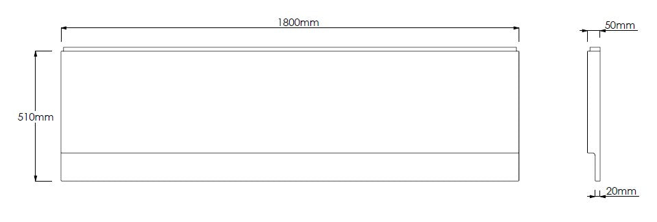 1800mm Front Bath Panel