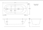 Xavo Geo 1700mm x 750mm Single Ended Bath