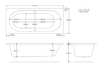 Xavo Geo 1800mm x 800mm Single Ended Bath