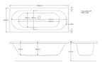 Omi Geo 1800mm x 800mm Double Ended Bath