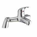 Uppsala One Spout Bath Filler w/ 2 Tap Holes - Chrome