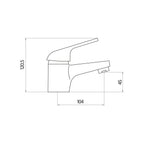 Uppsala One Spout Bath Filler w/ 2 Tap Holes - Chrome