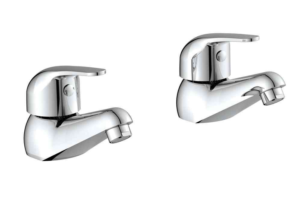 Uppsala Bath Pillar Taps w/ 2 Tap Holes - Chrome