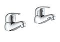 Uppsala Bath Pillar Taps w/ 2 Tap Holes - Chrome
