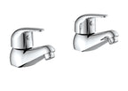 Uppsala Bath Pillar Taps w/ 2 Tap Holes - Chrome