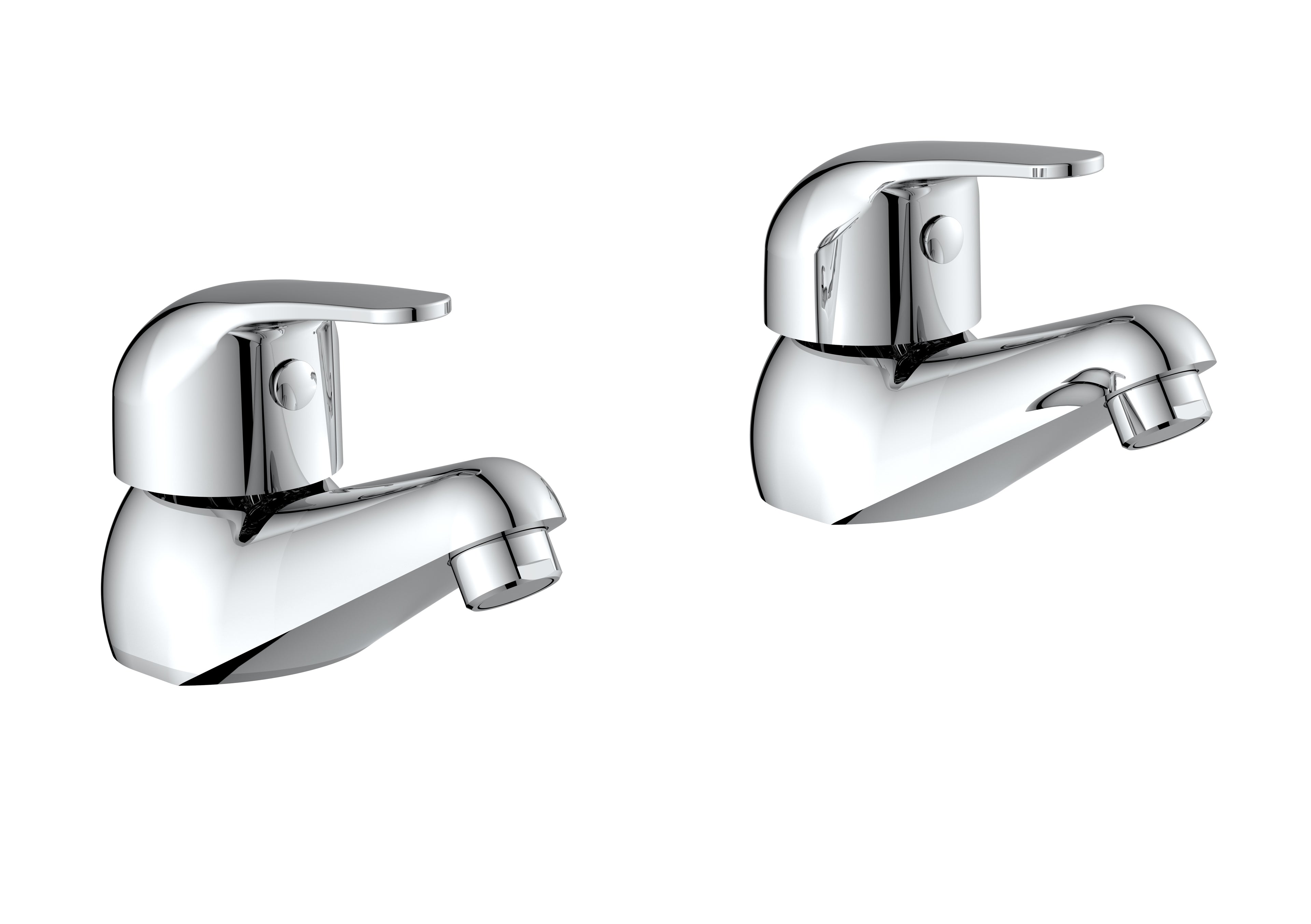 Uppsala Bath Pillar Taps w/ 2 Tap Holes - Chrome
