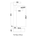 Chill Tall Mono Basin Mixer w/ Pop Up Waste - Chrome