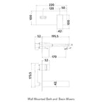 Chill Wall Mounted Bath Filler - Chrome