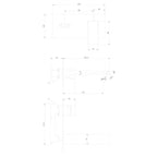 Technical drawing of a wall hung bath filler with dimensions and labels