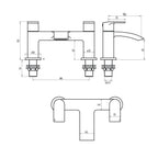 Pesky One Spout Bath Filler w/ 2 Tap Holes - Chrome
