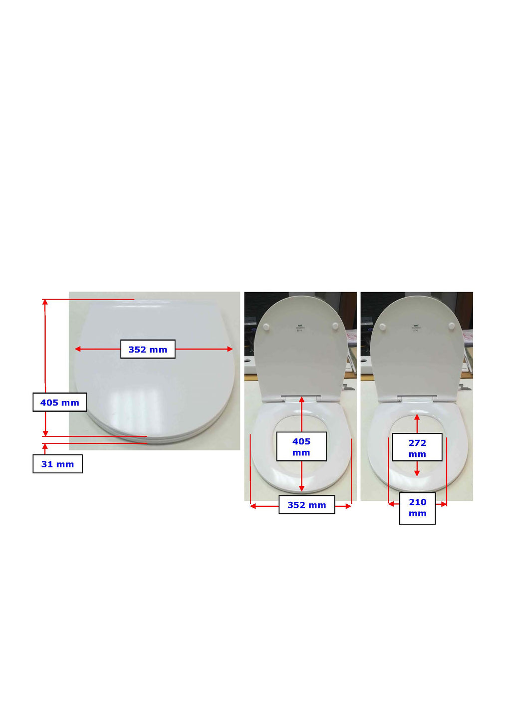 Verta D Shape Slim Soft Close Seat - White