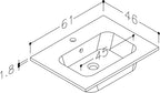 Thetab 610mm x 480mm 1 Tap Hole Ceramic Washbasin