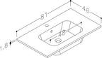 Thetab 810mm x 480mm 1 Tap Hole Ceramic Washbasin