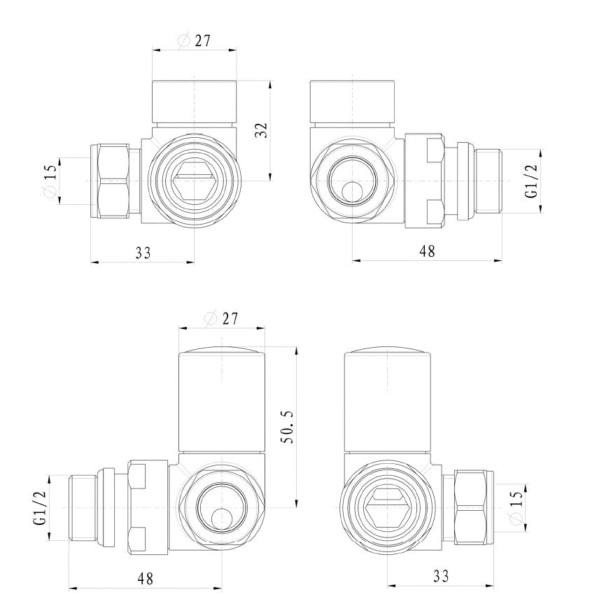 Fluxa Non-Thermostatic Corner Valve