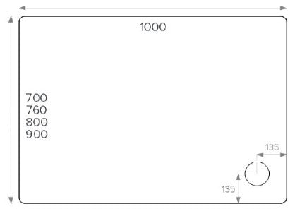 Alpha 1000mm x 900mm Shower Tray - White