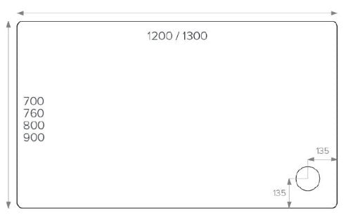 Alpha 1200mm x 760mm Shower Tray - White