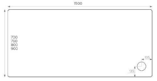 Alpha 1500mm x 800mm Shower Tray - White