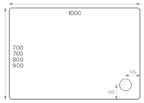 Alpha 1000mm x 900mm Anti-Slip Shower Tray - White