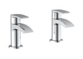 Front view of Pesky Bath Pillar Taps in chrome – classic two-hole bath taps with polished finish