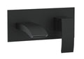 Front view of Pesky Electroplated Wall Mounted Bath Filler in black – modern single-spout bath tap