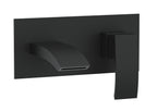 Front view of Pesky Electroplated Wall Mounted Bath Filler in black – modern single-spout bath tap