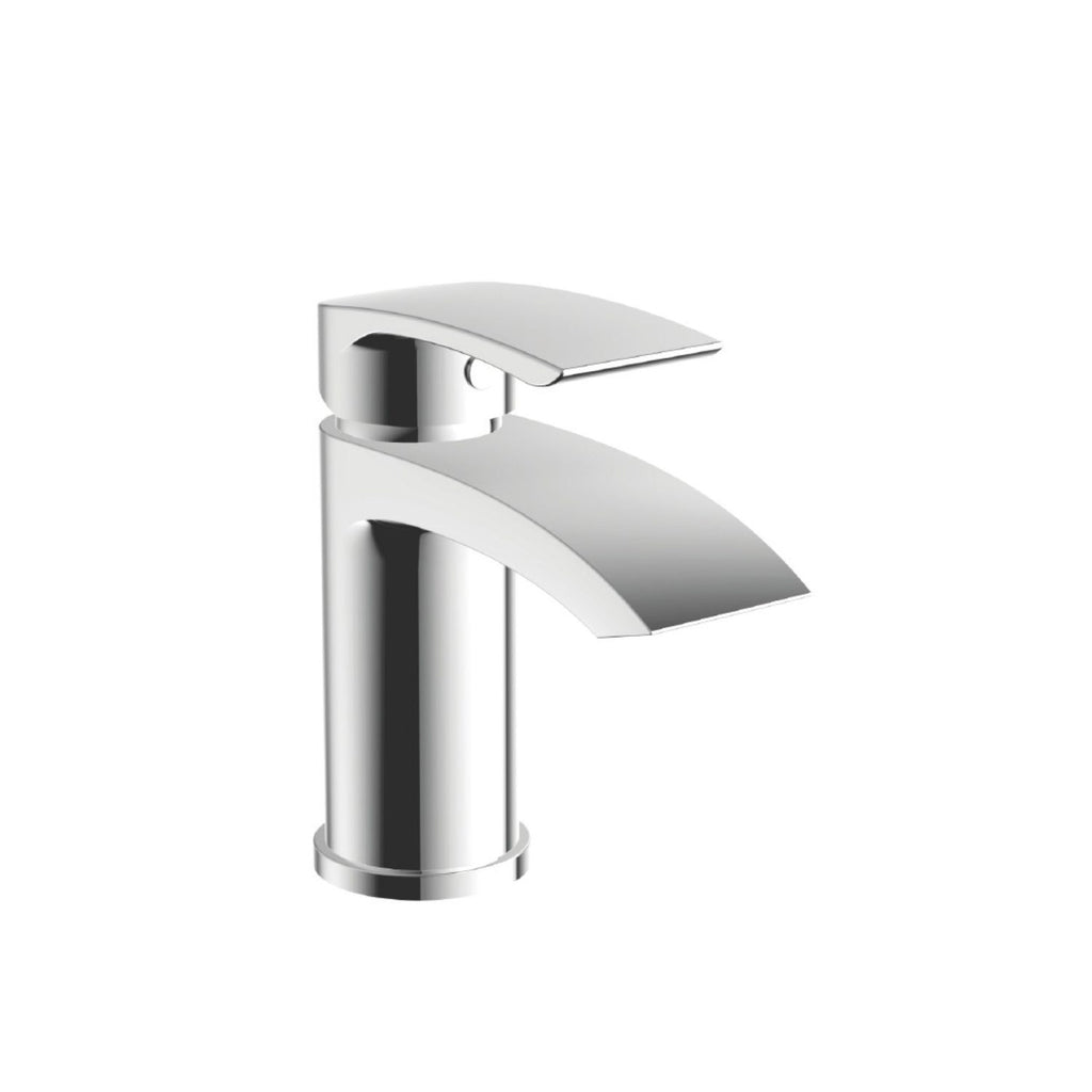 Pesky Mono Basin Mixer in polished chrome with pop-up waste, modern single-hole tap for sleek bathroom style.