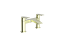 Front view of Pesky PVD Coated One Spout Bath Filler in brushed brass – modern single-spout bath tap