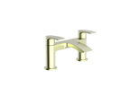Front view of Pesky PVD Coated One Spout Bath Filler in brushed brass – modern single-spout bath tap