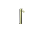 : Pesky PVD coated tall mono basin mixer in brushed brass with pop-up waste, elegant high-rise tap for modern bathrooms.