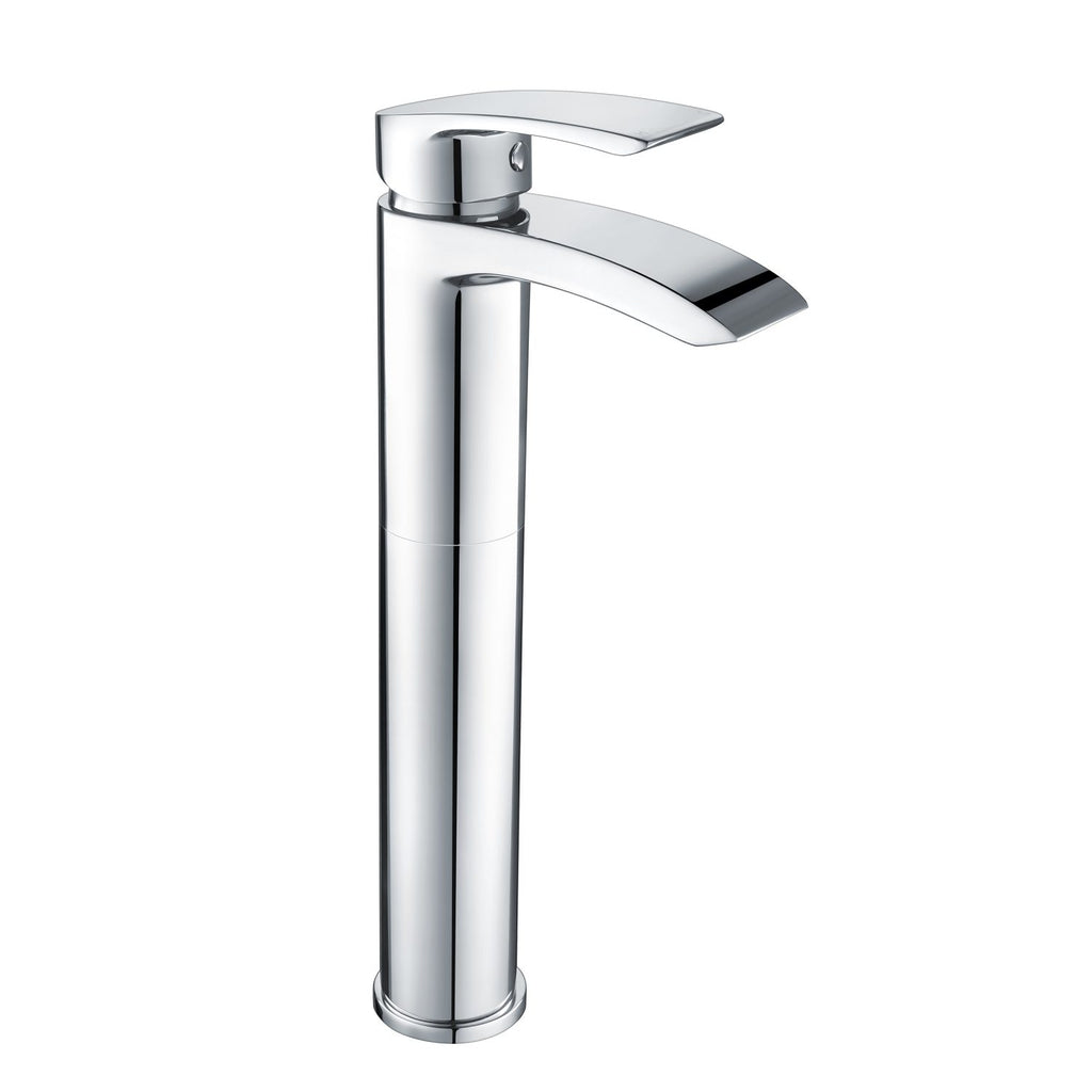 Pesky tall chrome mono basin mixer with pop-up waste, modern high-rise bathroom tap with sleek design.