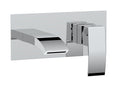 Front view of Pesky Wall Mounted Bath Filler in chrome – modern single-spout bath tap for space-saving contemporary bathrooms