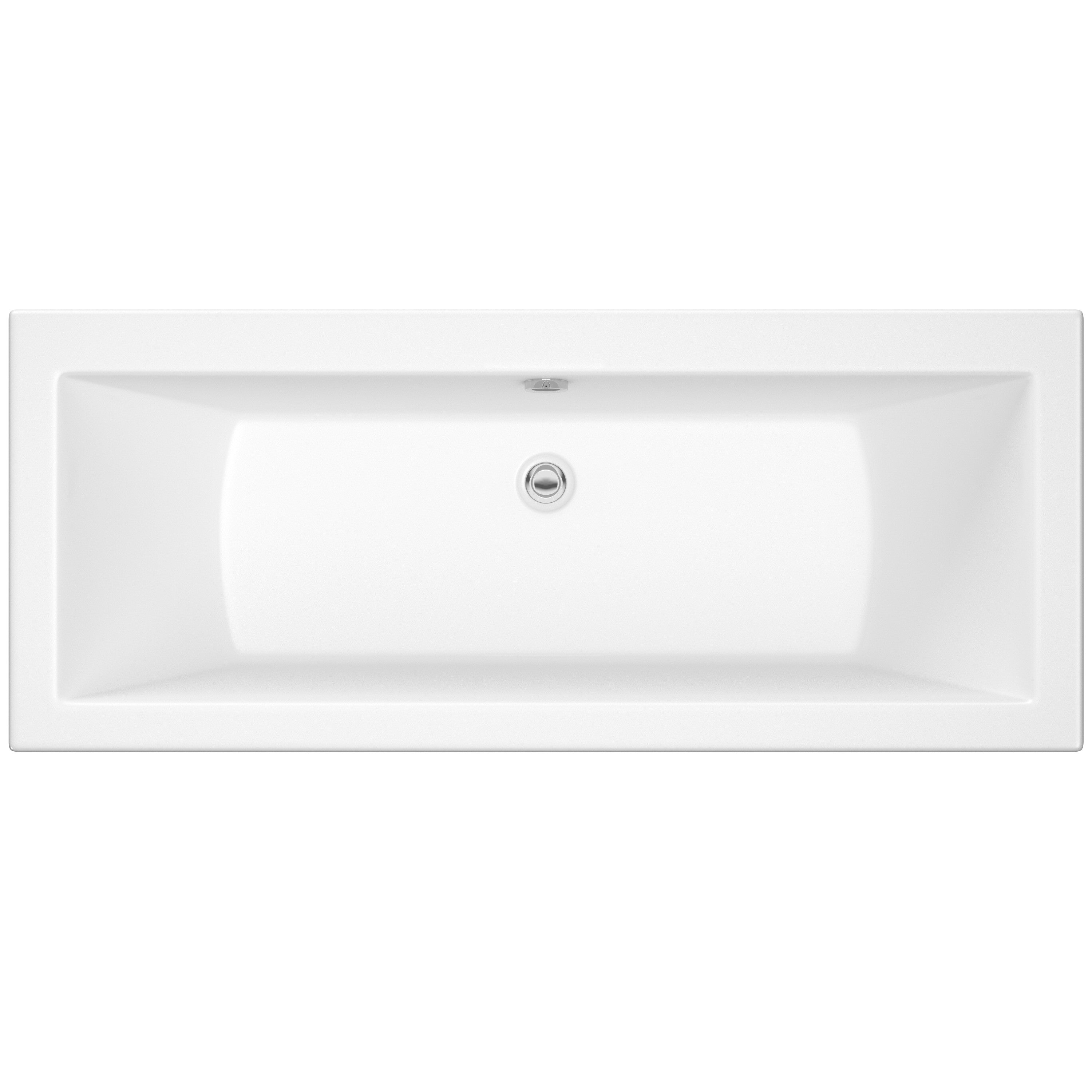 "Rio Geo 1700mm x 750mm double ended bath in white — premium Geode acrylic with sleek modern design"