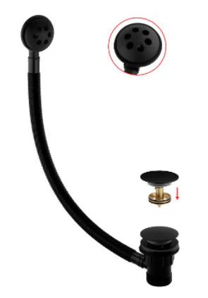 Electroplated Click Clack Bath Waste Assembly - Black