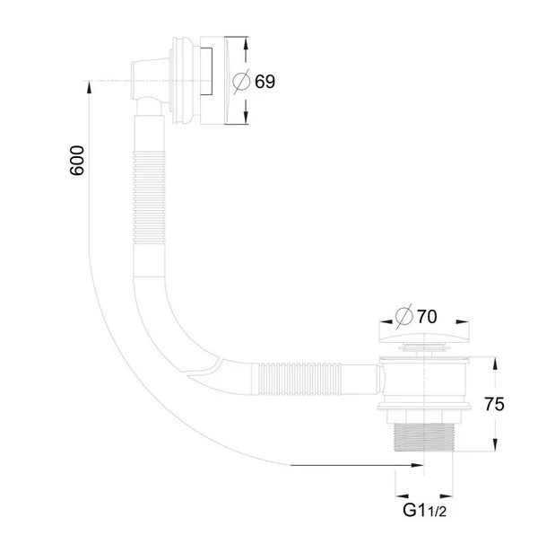 PVD Coated Click Clack Bath Waste Assembly - Brushed Brass