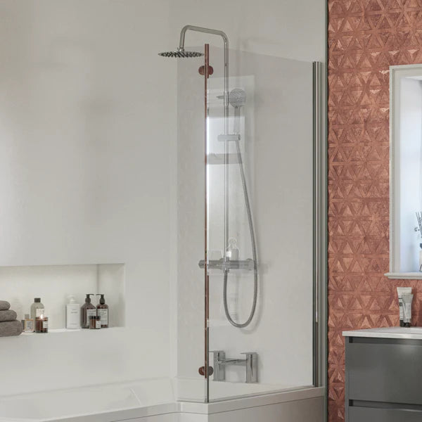 Mega Column Shower w/ Rail, Hose & Round Head - Chrome