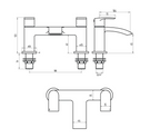 Pesky PVD Coated One Spout Bath Filler w/ 2 Tap Holes - Brushed Brass