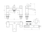 Pesky PVD Coated Bath Shower Mixer w/ 2 Tap Holes, Slide Rail & Fixed & Handheld Shower Head - Brushed Brass