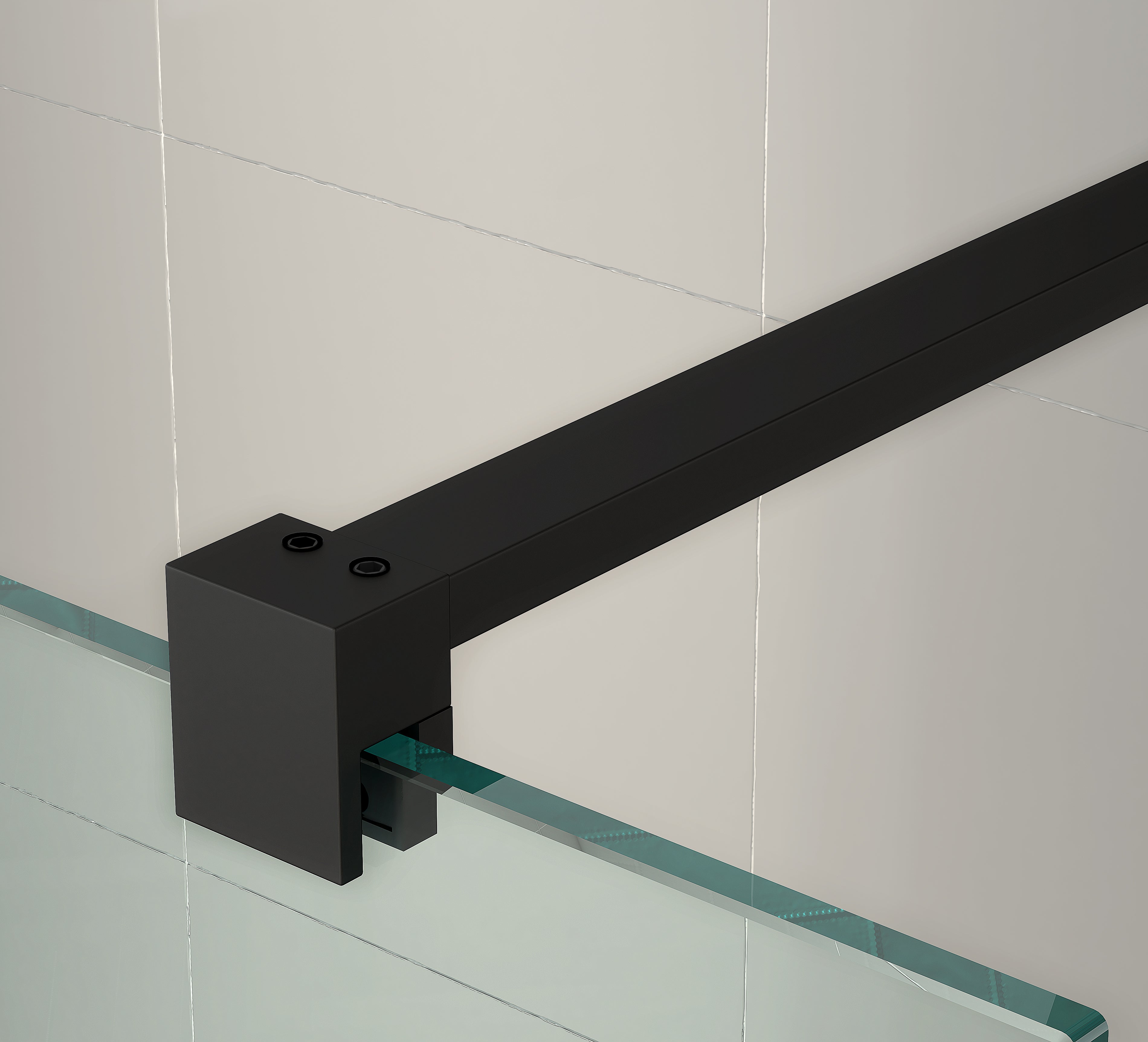 Clear Wetroom Panels 8mm Black - Tailored Bathrooms