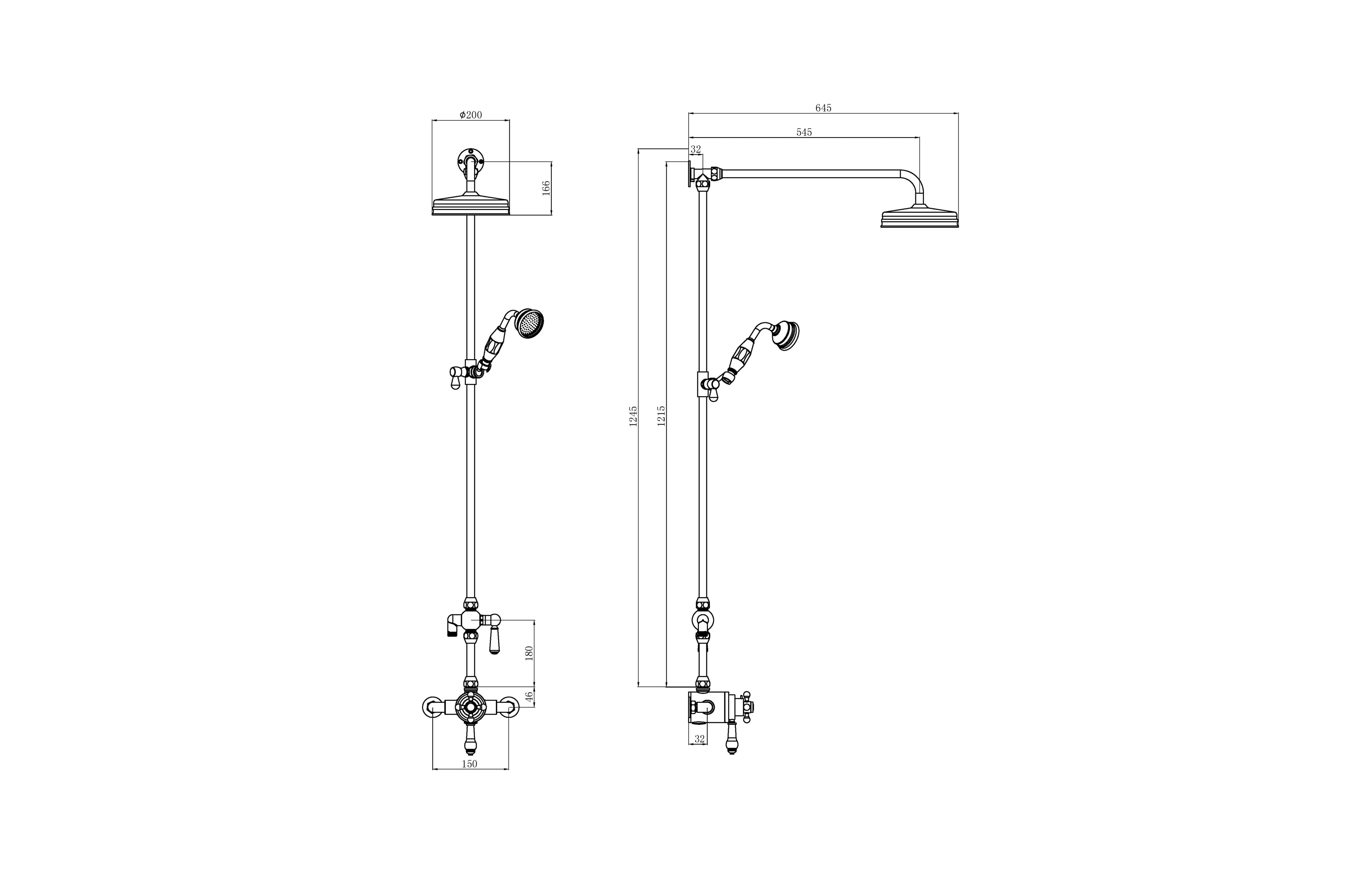 Tenby Traditional Dual Control Shower Kit - Tailored Bathrooms