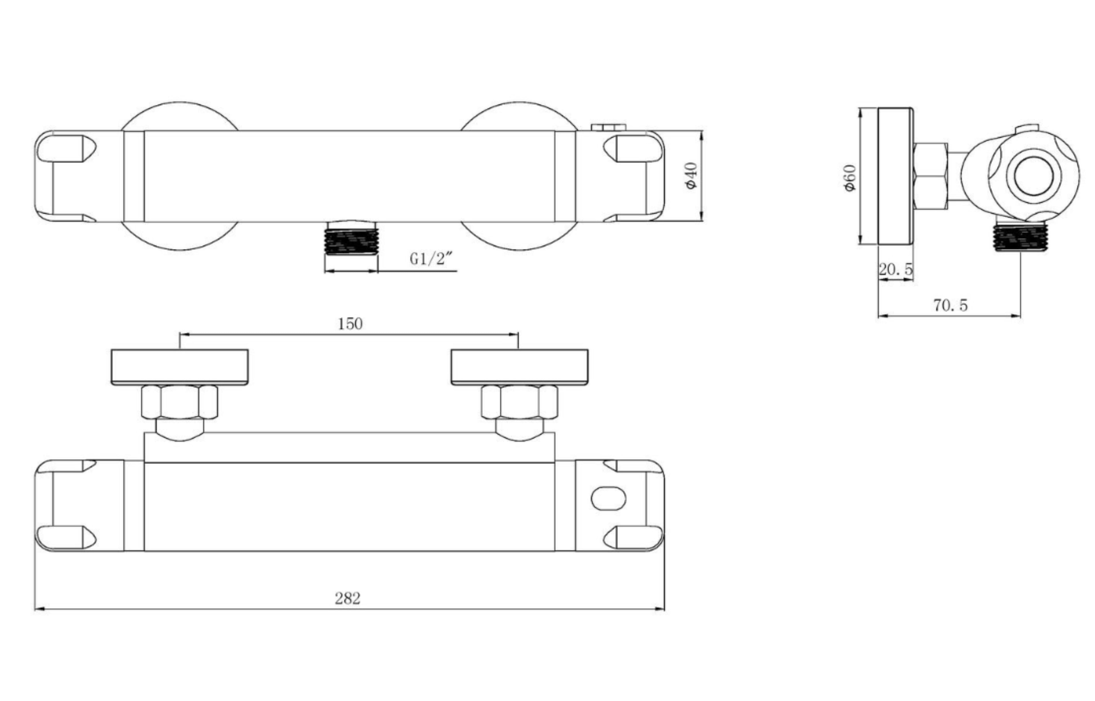 Low Pressure High Flow Shower Bar Valve