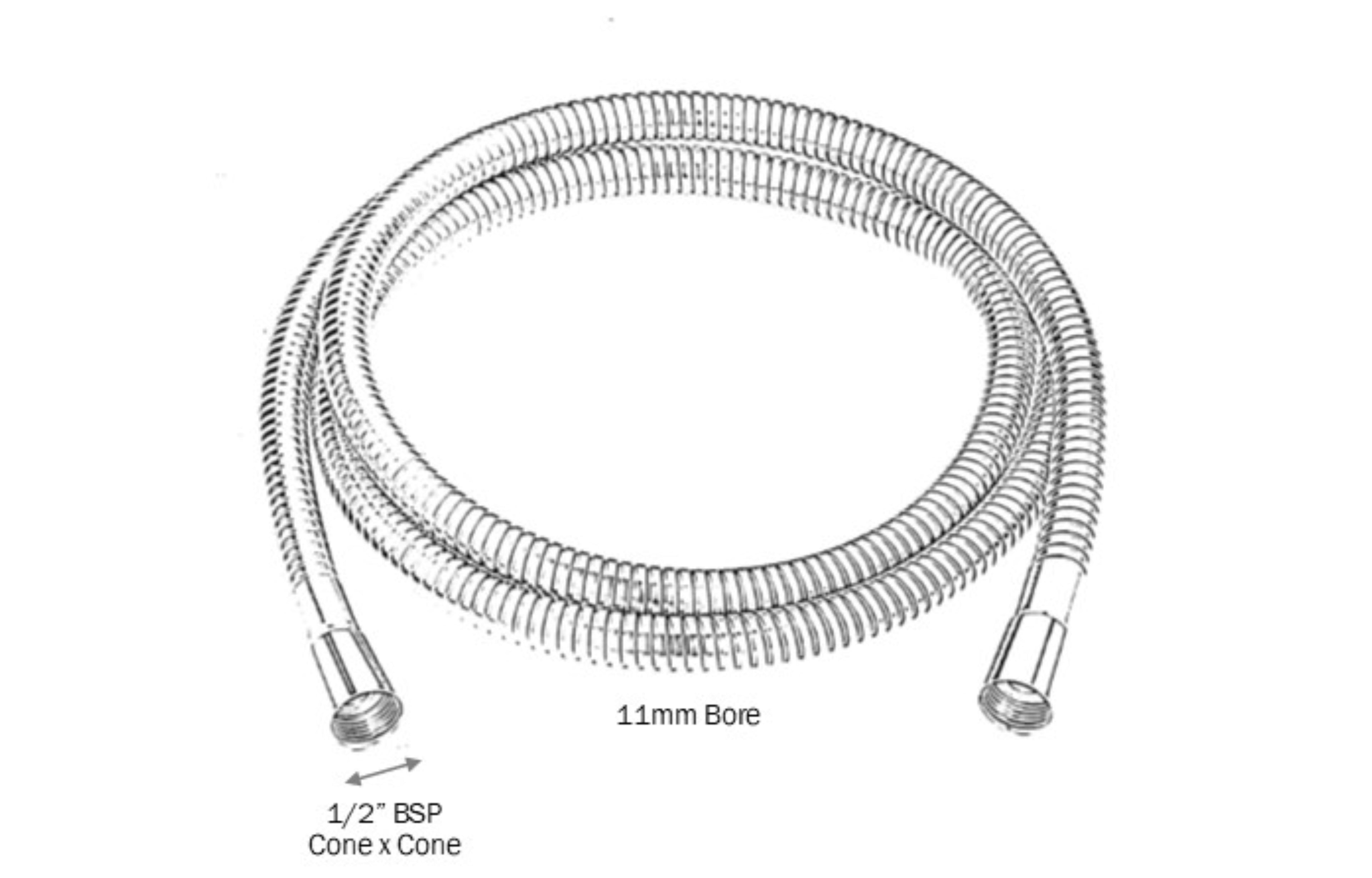 Plumb Essentials Stainless Steel Shower Hose - Tailored Bathrooms