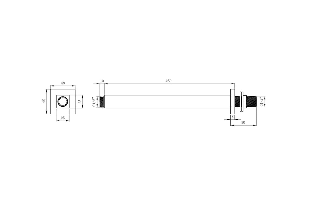 Ceiling Outlet Square Arms - Tailored Bathrooms