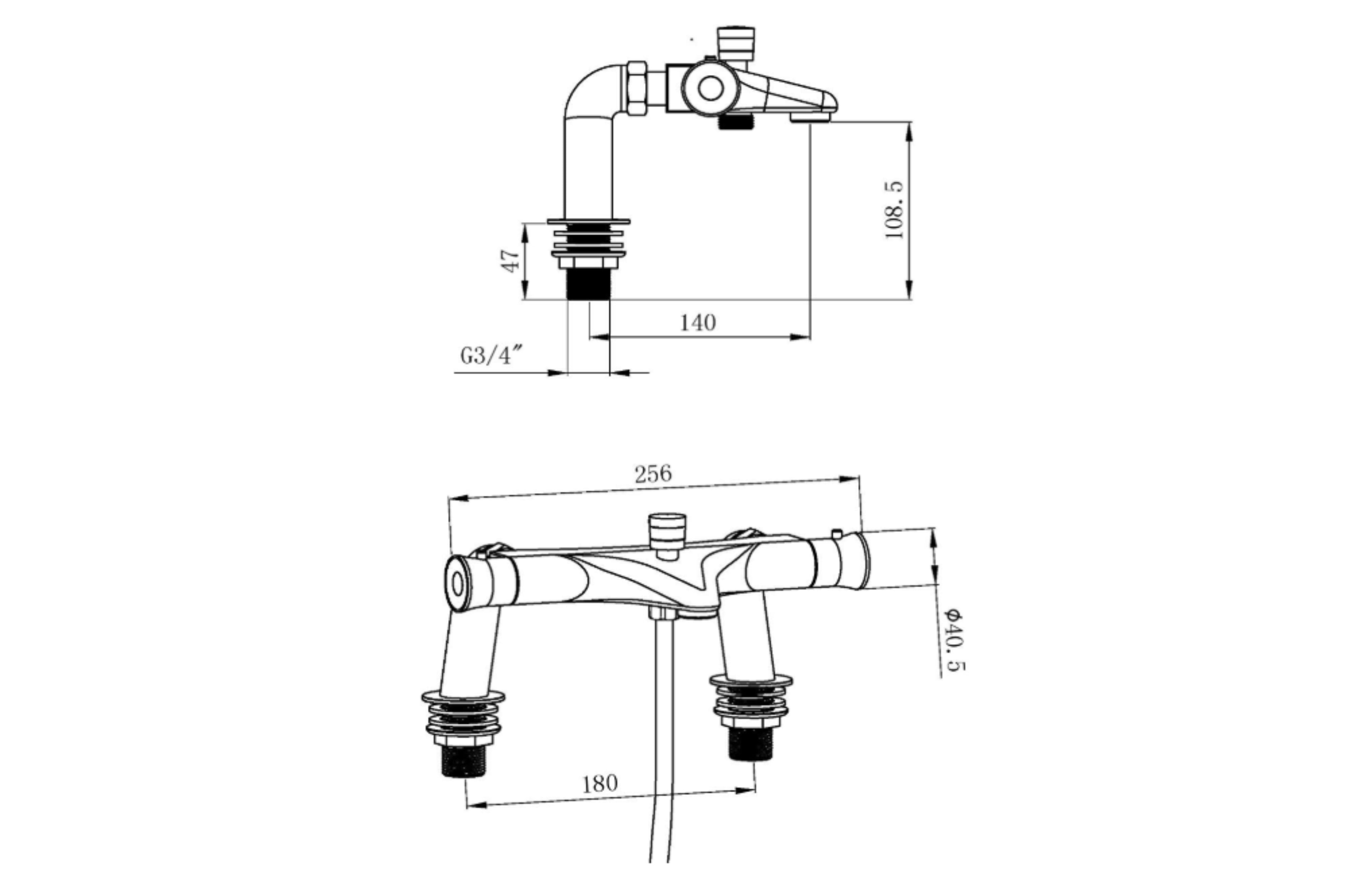 Thermostatic Bath Filler With Legs - Tailored Bathrooms