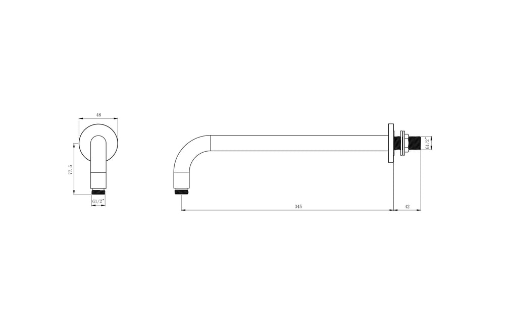 Wall Outlet Round Arms - Tailored Bathrooms