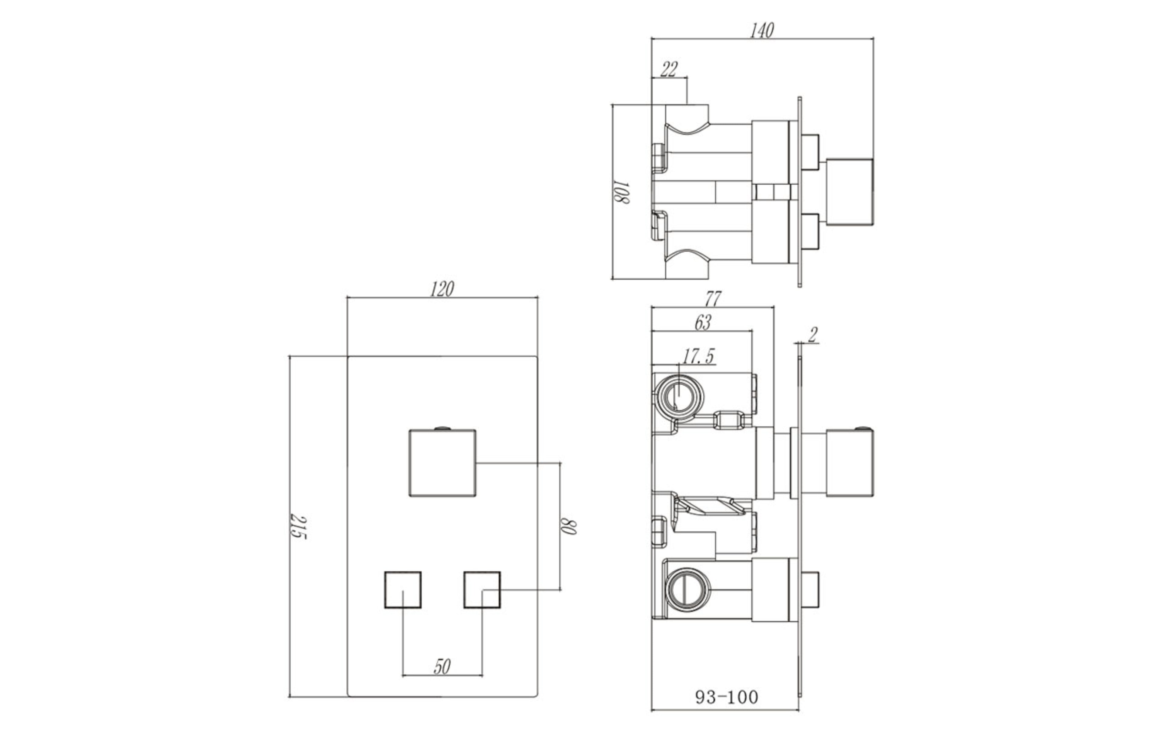 Single & Twin Outlet Concealed Thermostatic Shower Valves Chrome - Tailored Bathrooms