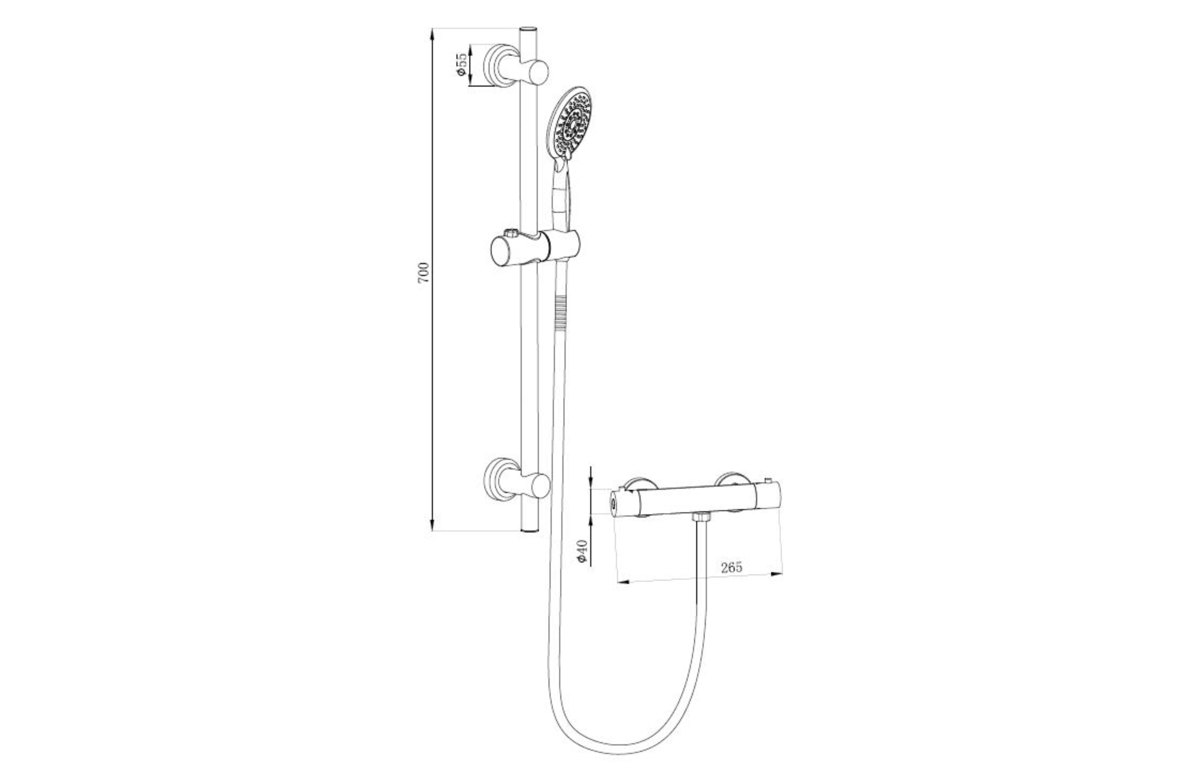 Snowdon Cool Touch Bar Valve & Riser Kit - Tailored Bathrooms